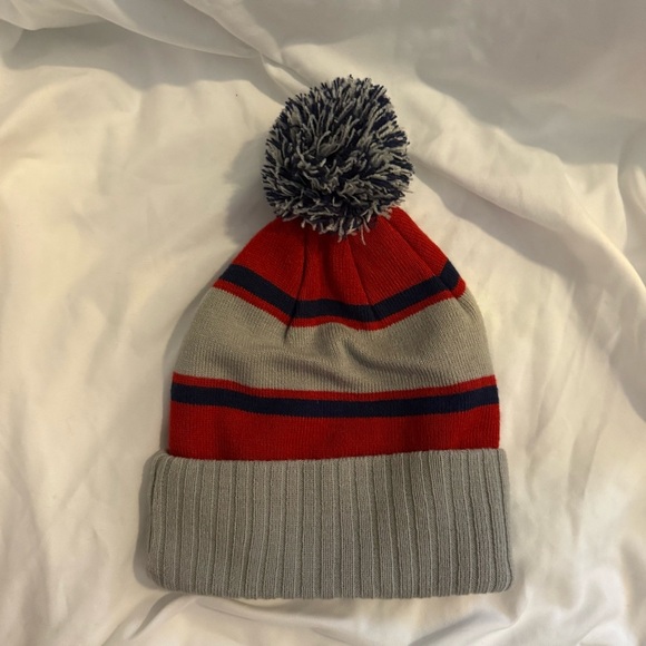 NWT NASA Embroidered Patch Logo Striped Retro Pompom Knit Cuff Beanie - Picture 3 of 3
